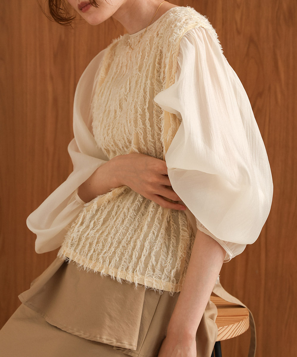 SHEER SHAGGY BLOUSE