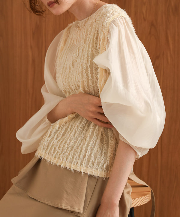 SHEER SHAGGY BLOUSE
