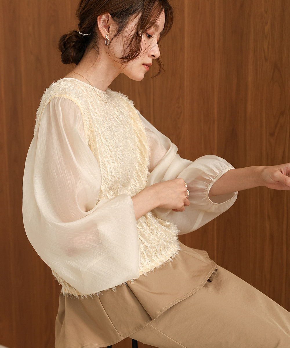 SHEER SHAGGY BLOUSE