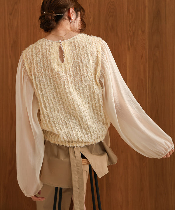 SHEER SHAGGY BLOUSE