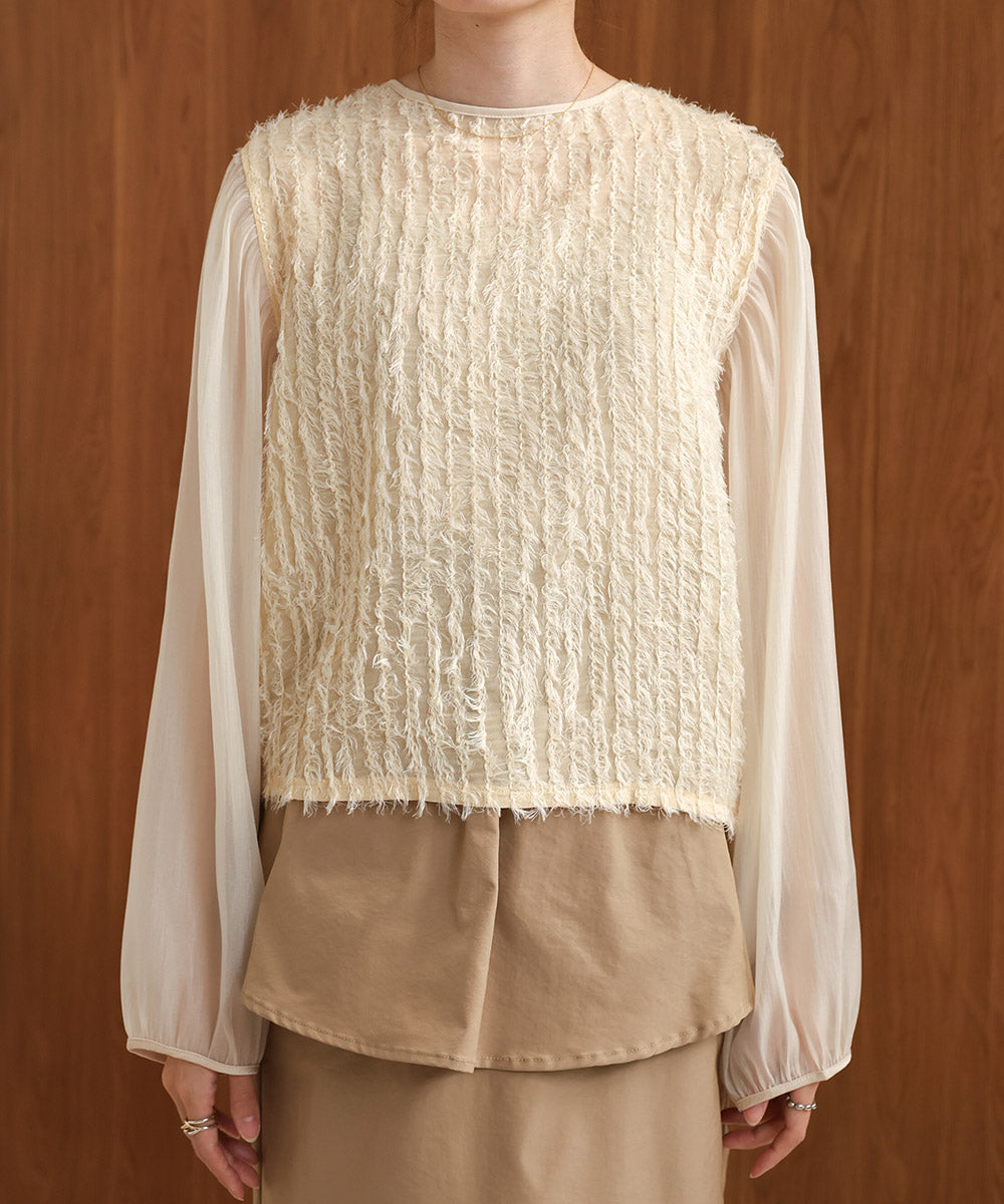 SHEER SHAGGY BLOUSE