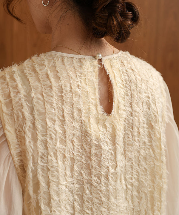 SHEER SHAGGY BLOUSE