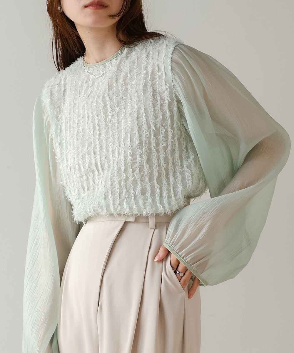SHEER SHAGGY BLOUSE