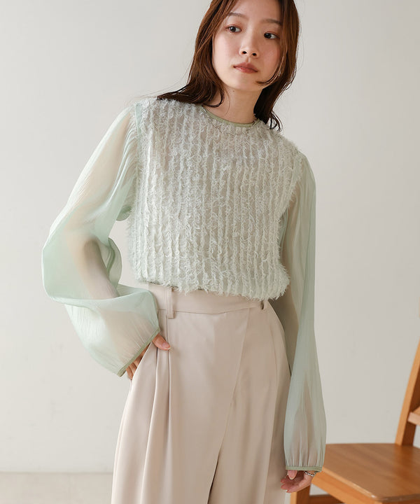 SHEER SHAGGY BLOUSE