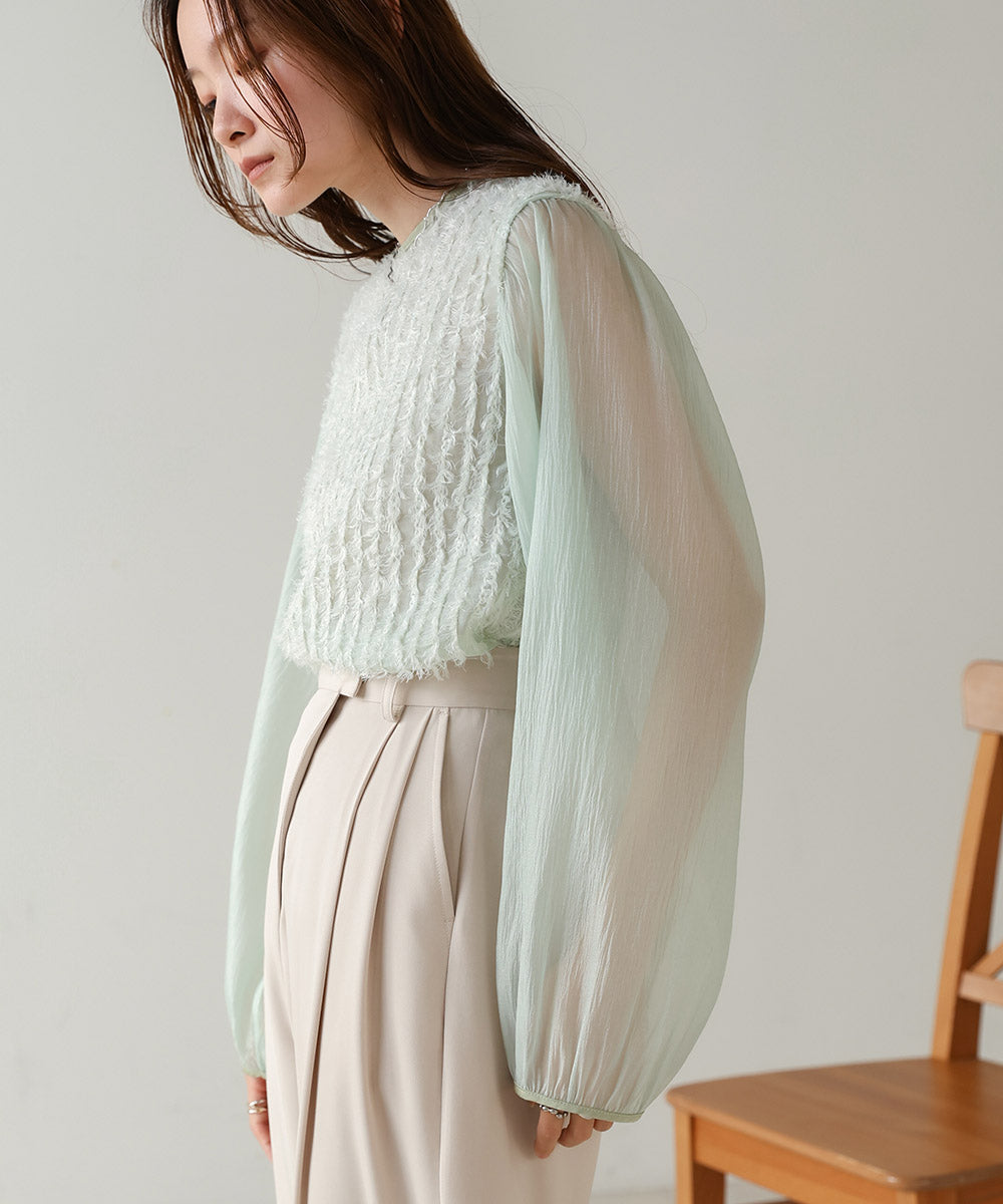SHEER SHAGGY BLOUSE
