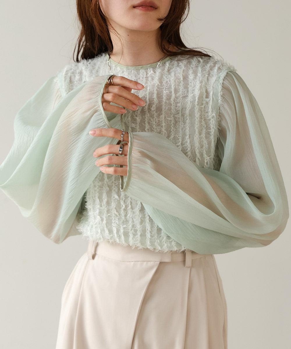 SHEER SHAGGY BLOUSE
