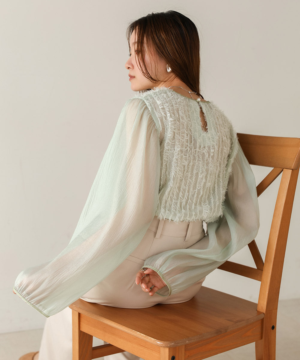 SHEER SHAGGY BLOUSE