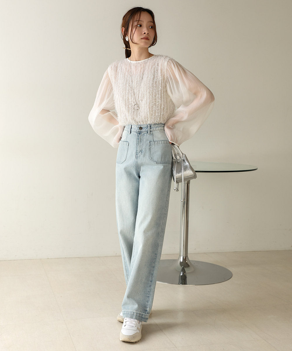 SHEER SHAGGY BLOUSE