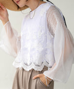 LACE SCALLOPED BLOUSE