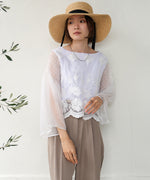 LACE SCALLOPED BLOUSE