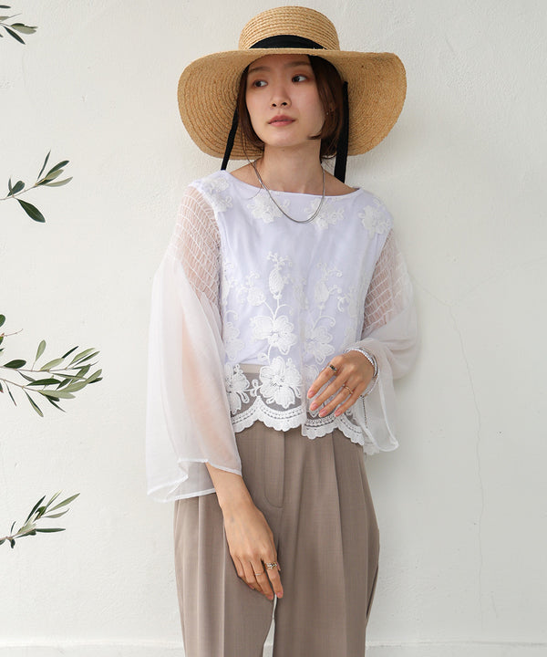 LACE SCALLOPED BLOUSE