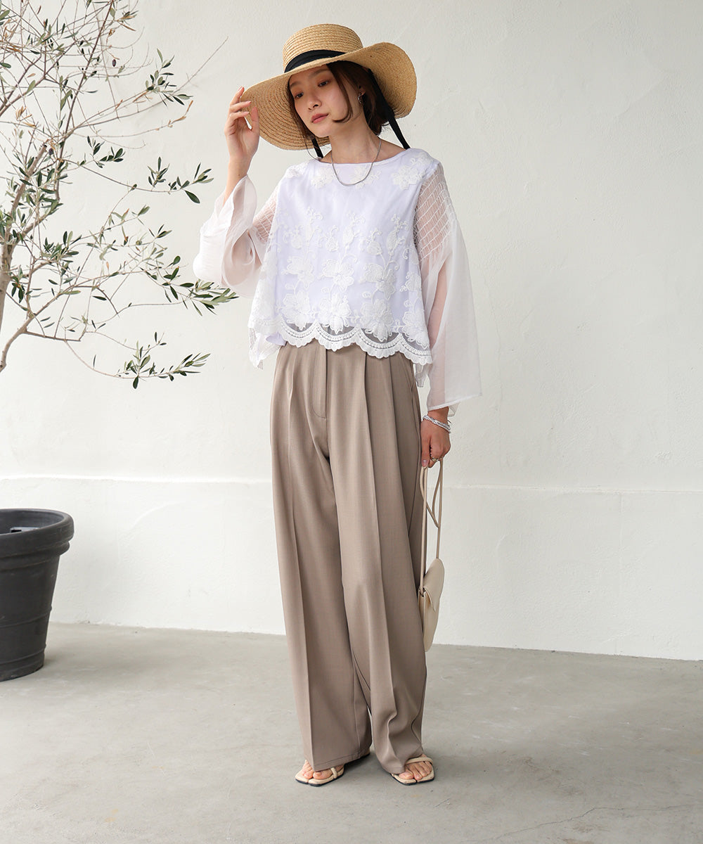 LACE SCALLOPED BLOUSE