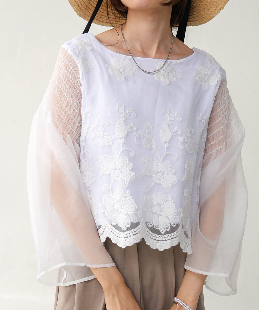 LACE SCALLOPED BLOUSE