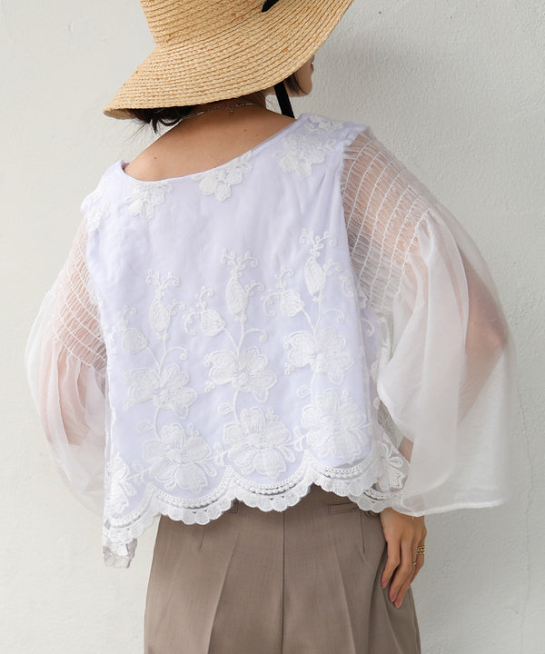 LACE SCALLOPED BLOUSE
