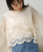 LACE SCALLOPED BLOUSE