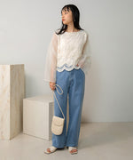 LACE SCALLOPED BLOUSE