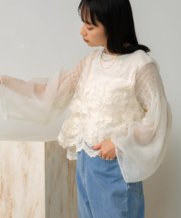 LACE SCALLOPED BLOUSE