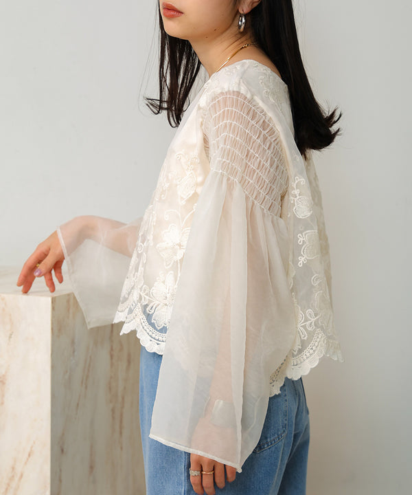 LACE SCALLOPED BLOUSE