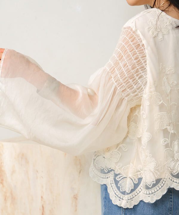 LACE SCALLOPED BLOUSE