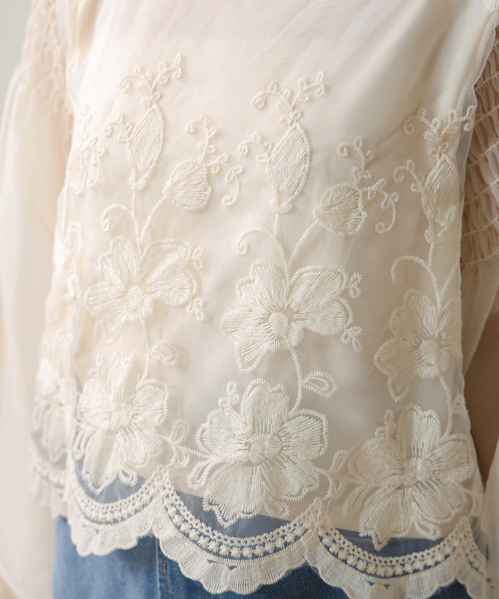 LACE SCALLOPED BLOUSE