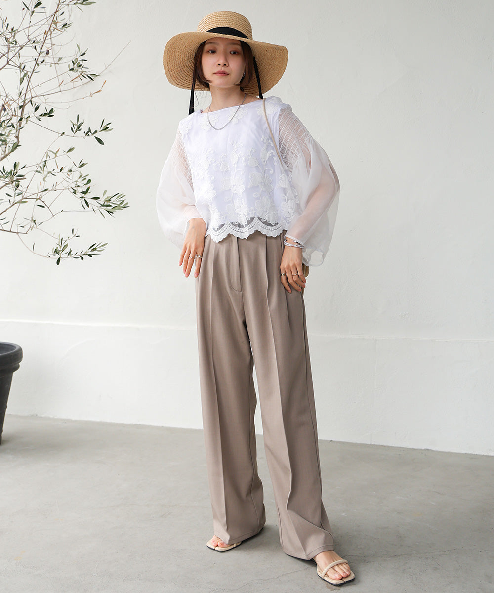 LACE SCALLOPED BLOUSE
