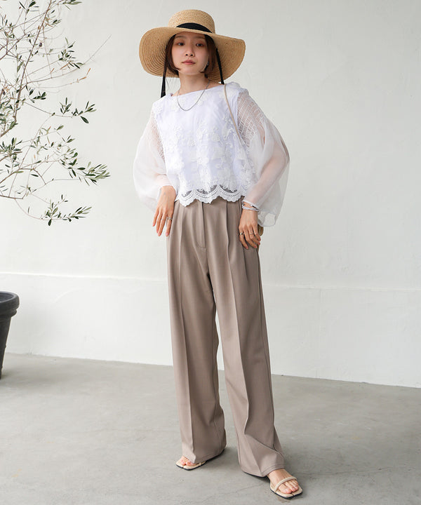 LACE SCALLOPED BLOUSE