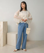 LACE SCALLOPED BLOUSE