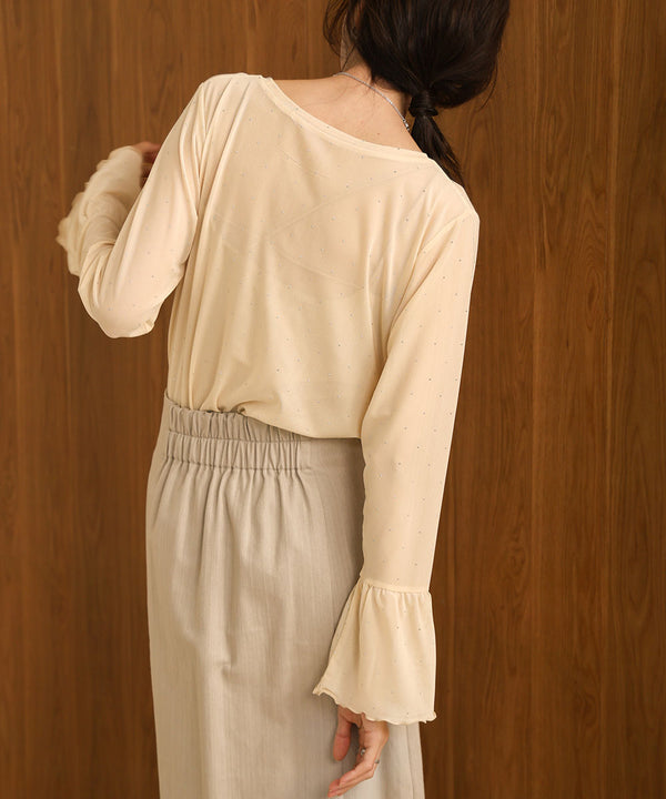 RHINESTONE SHEER TOP