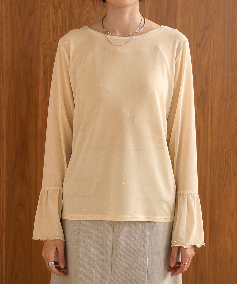 RHINESTONE SHEER TOP