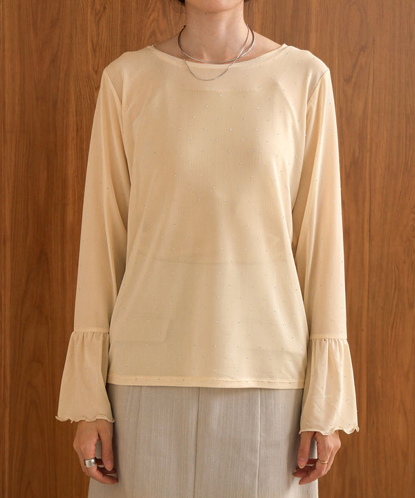 RHINESTONE SHEER TOP