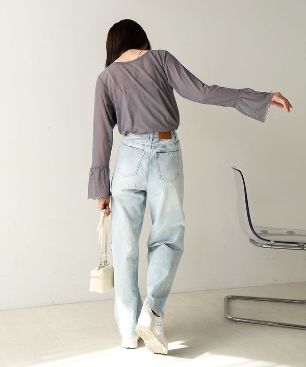 RHINESTONE SHEER TOP