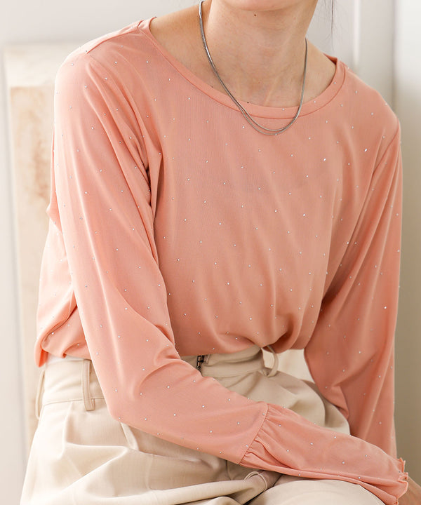 RHINESTONE SHEER TOP