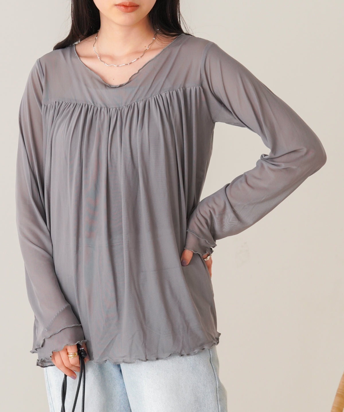 GATHERED LAYERED MELLOW CUT AND SEW