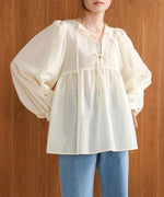 2way sleeve volume ribbon blouse