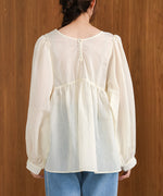 2way sleeve volume ribbon blouse
