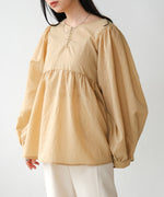 2way sleeve volume ribbon blouse