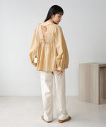 2way sleeve volume ribbon blouse