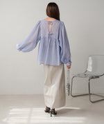 2way sleeve volume ribbon blouse