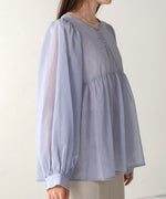 2way sleeve volume ribbon blouse
