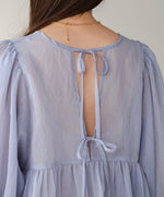 2way sleeve volume ribbon blouse