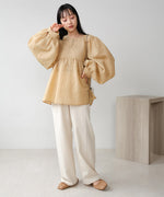 2way sleeve volume ribbon blouse