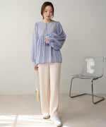2way sleeve volume ribbon blouse