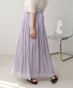 sheer glitter pleated skirt