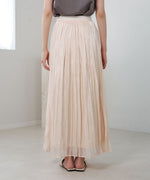 sheer glitter pleated skirt