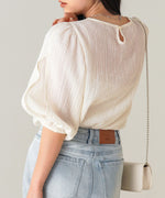 BLOUSE WITH VOLUME SHEER SLEEVES