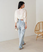 BLOUSE WITH VOLUME SHEER SLEEVES