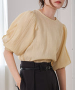 BLOUSE WITH VOLUME SHEER SLEEVES