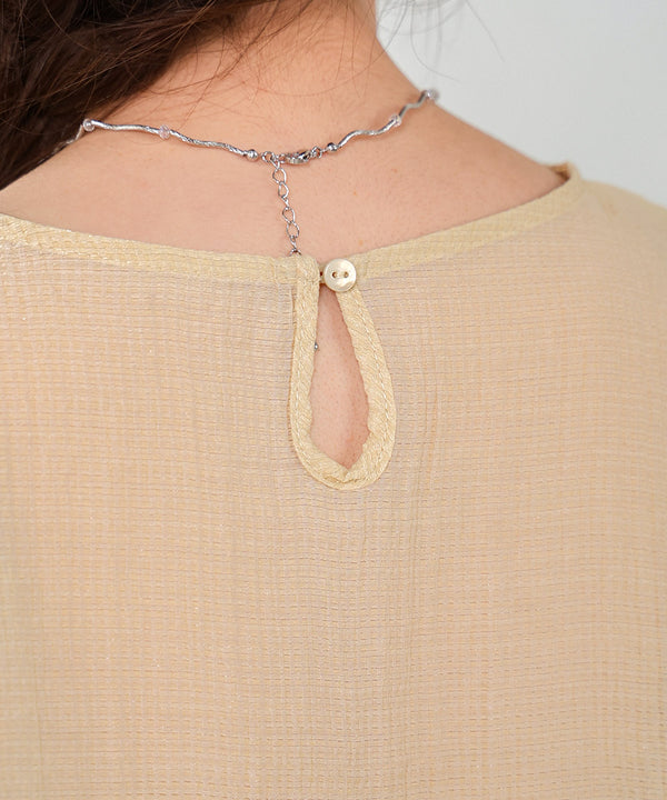 BLOUSE WITH VOLUME SHEER SLEEVES