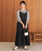 SHEER CHECK LANTERN SLEEVE BLOUSE