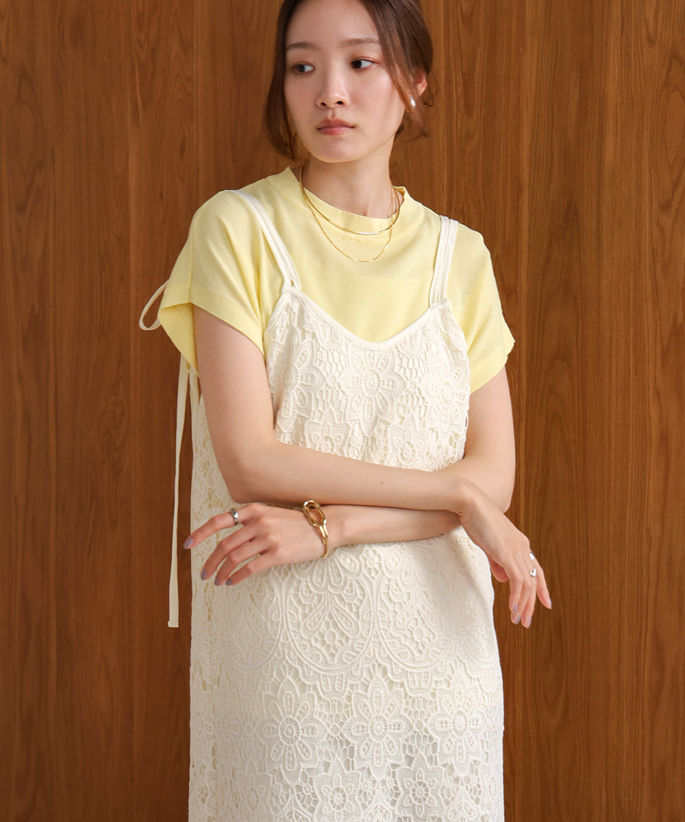 LACE BACK RIBBON CAMI DRESS